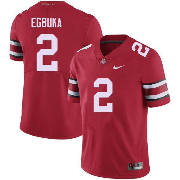 Nike Ohio State Buckeyes Emeka Egbuka #2 Men Red Premium Stitched