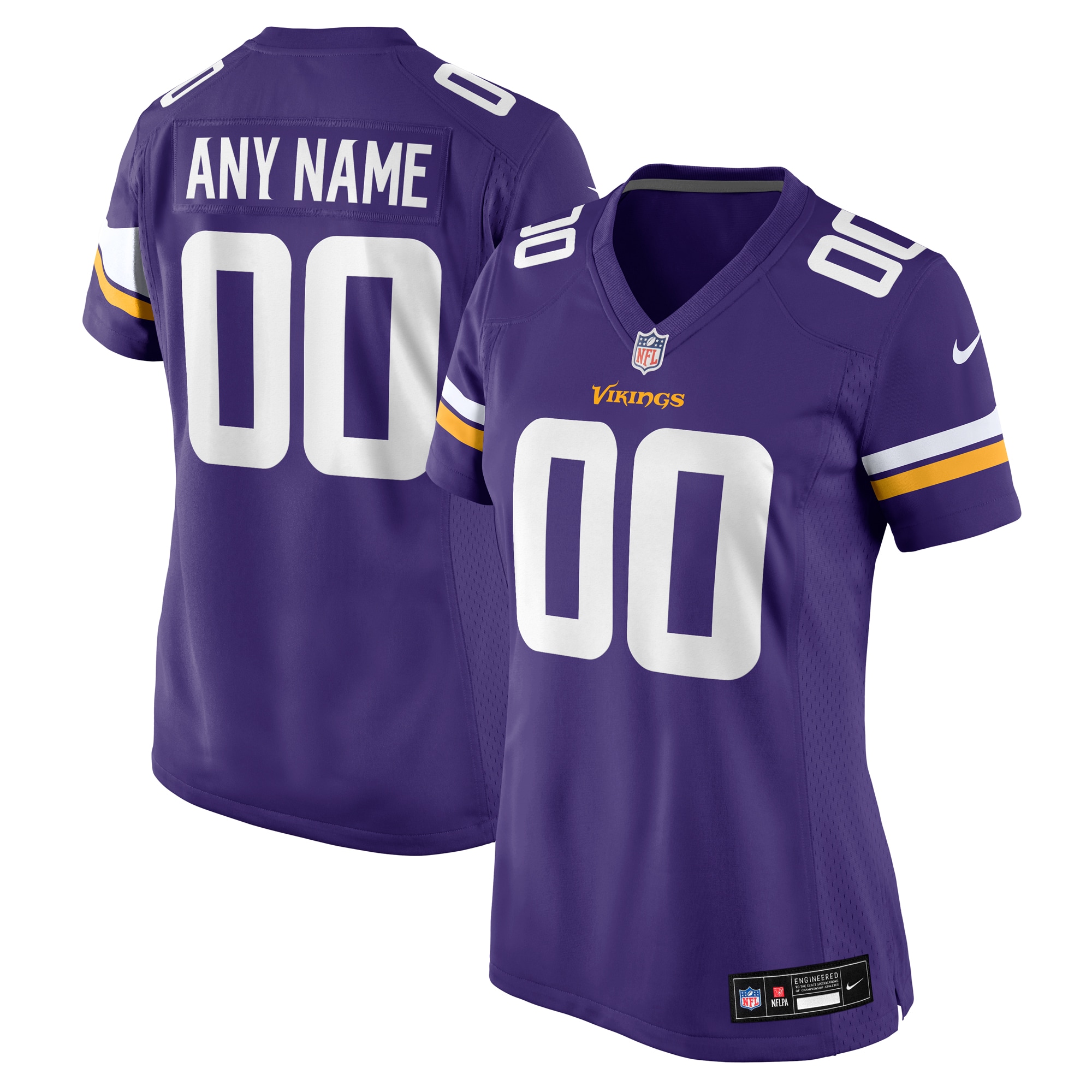 [JED] Minnesota Vikings Women's Custom Game Jersey - Purple