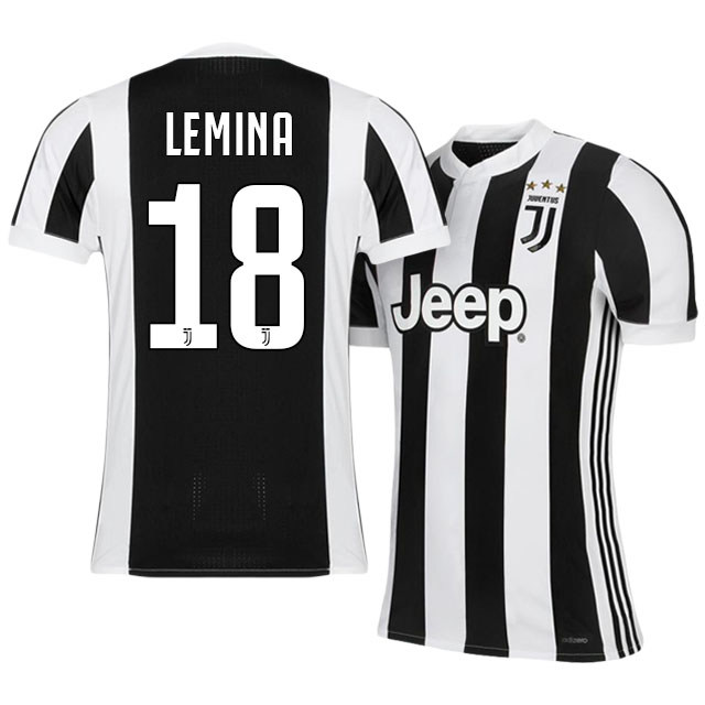 Juventus Home 201718 Mario Lemina 18 Soccer Jersey Shirt - Official