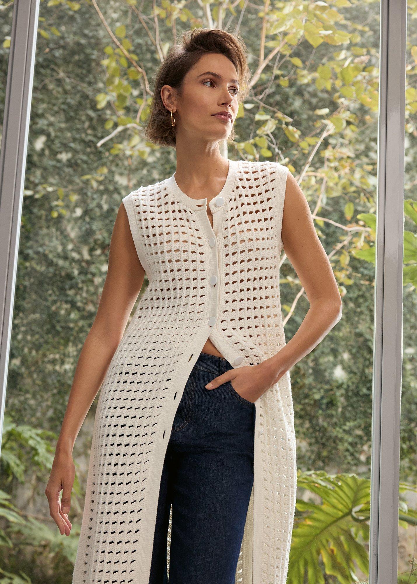 Polly Longline Crochet Cardigan