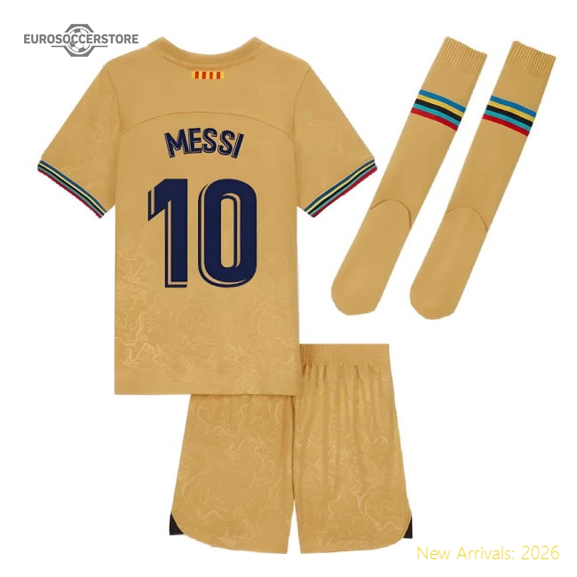 Fan-Favorite 2022-2023 Barcelona Little Boys Away Kit (Messi 10)