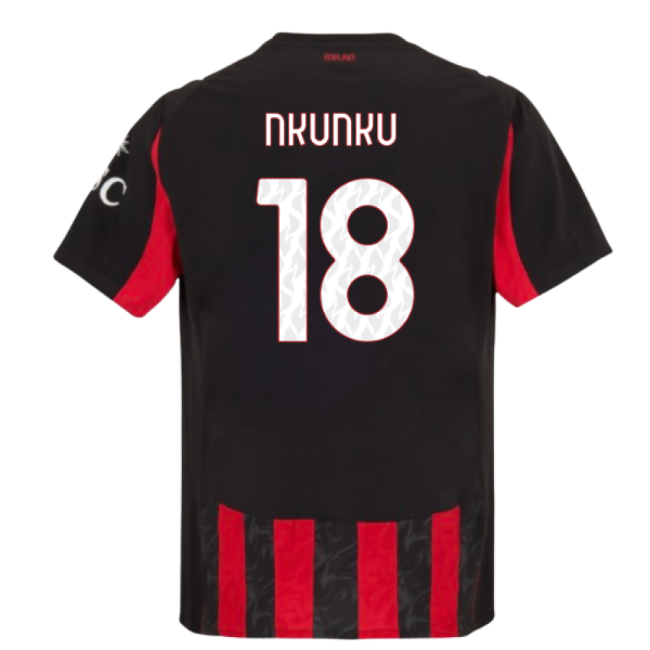 Replica Acm Ac Milan Authentic Home Shirt Nkunku #18 Professional ...