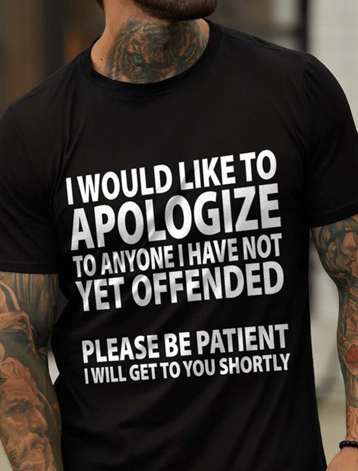 Men's Graphic T-Shirt - Sarcastic Humor 'Haven't Offended You Yet'
