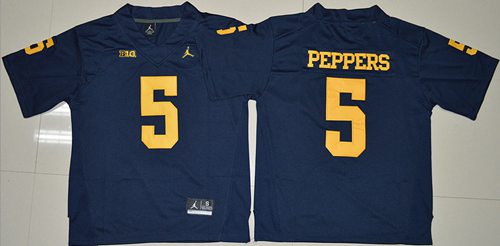 Men's UM Wolverines Blue 2024 high quality Jabrill Peppers #5 replica