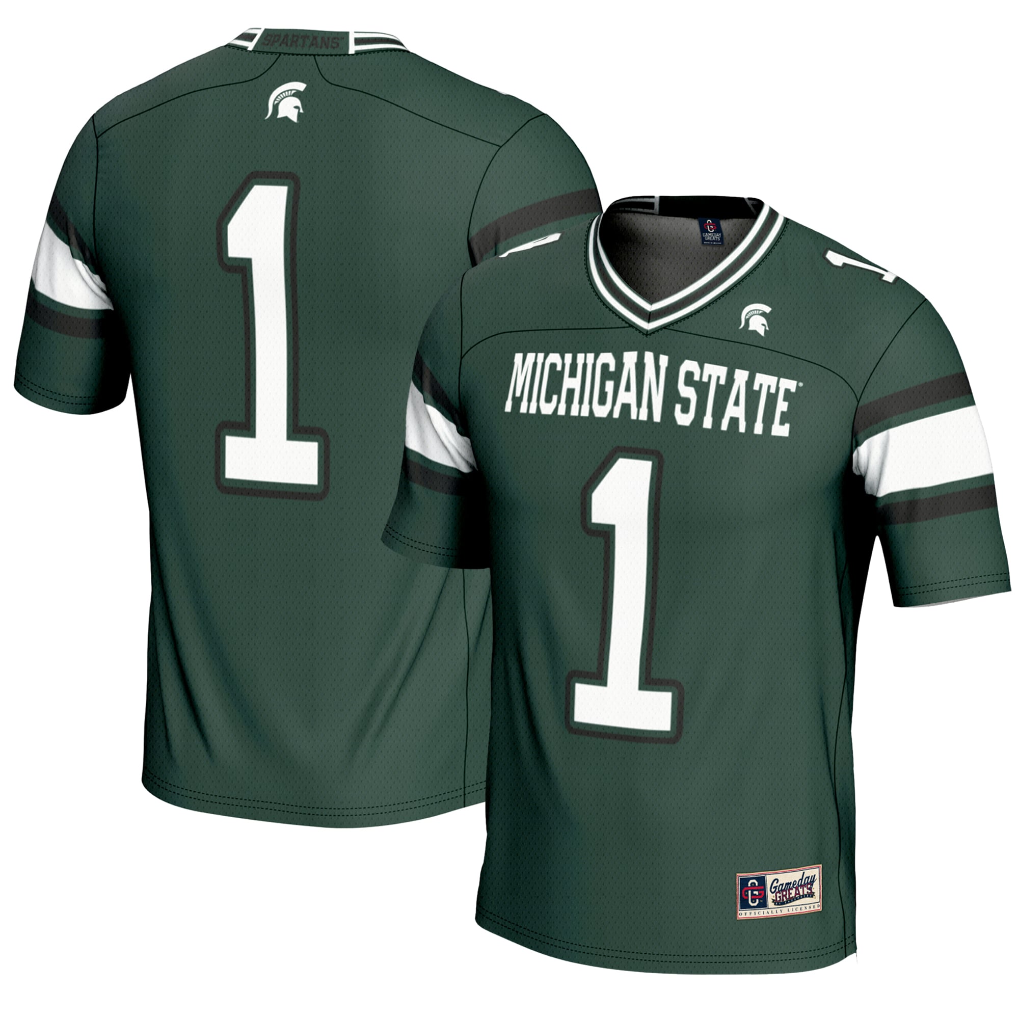 Youth #1 Green Michigan State Spartans Endzone Football Jersey