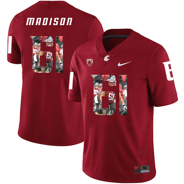 Men's None Red 2024 match worn Cole Madison #61 high quality Jersey