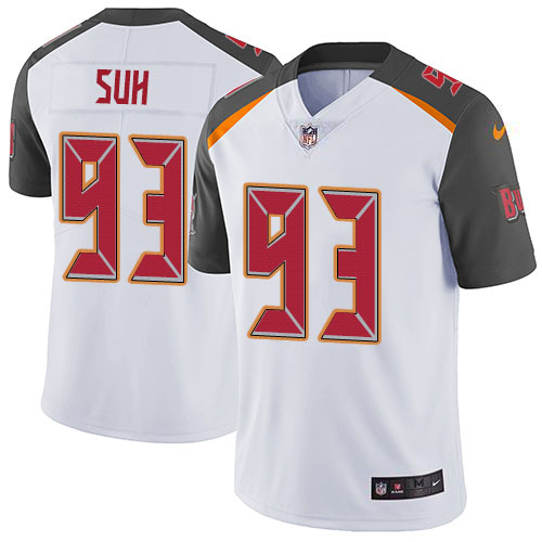 Official NFL T B Buccaneers #93 Ndamukong Suh White Limited Jersey