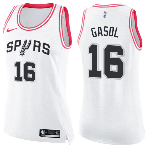 Top-Grade Spurs NBA Swingman Jersey #16 Pau Gasol 2024 Icon - White