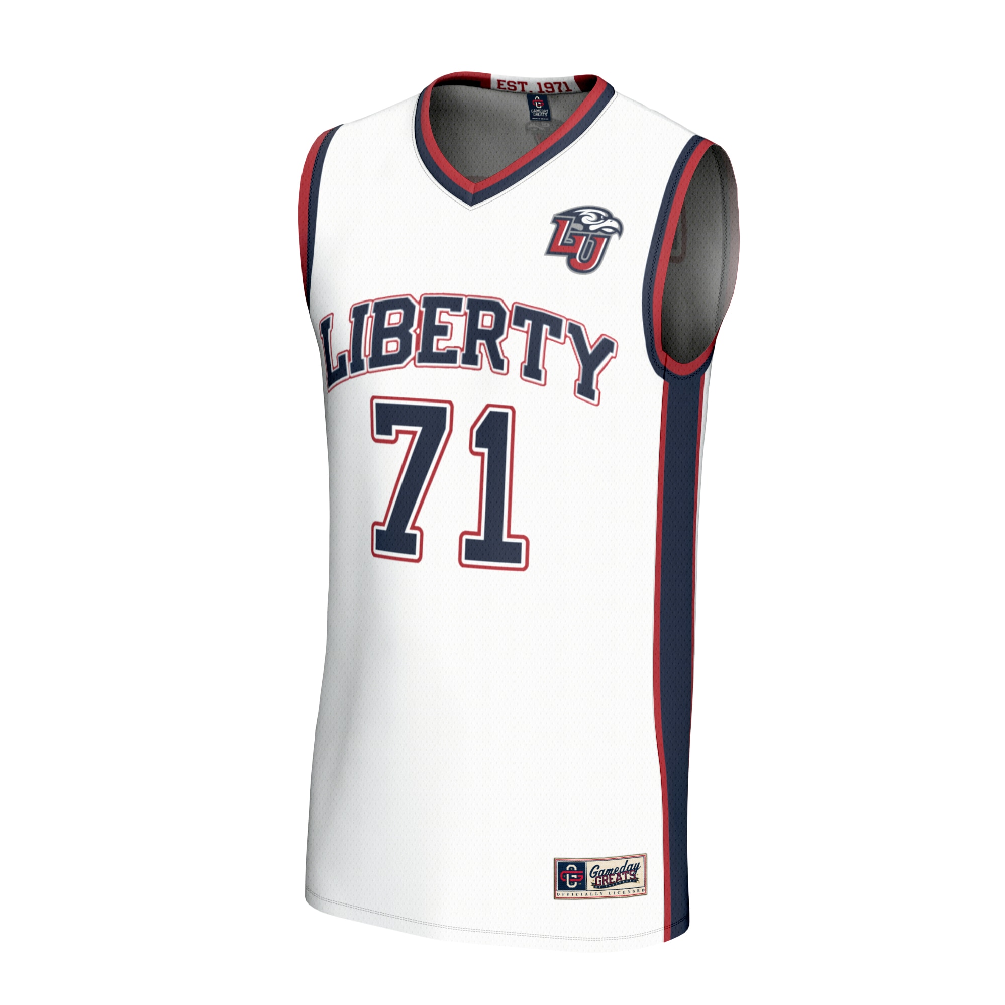 [NJP] Liberty Flames GameDay Greats Youth Lightweight Basketball Fashion Jersey - White