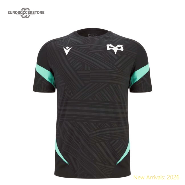 2025-2026 Ospreys Training Poly Rugby Shirt (Black) - Kids