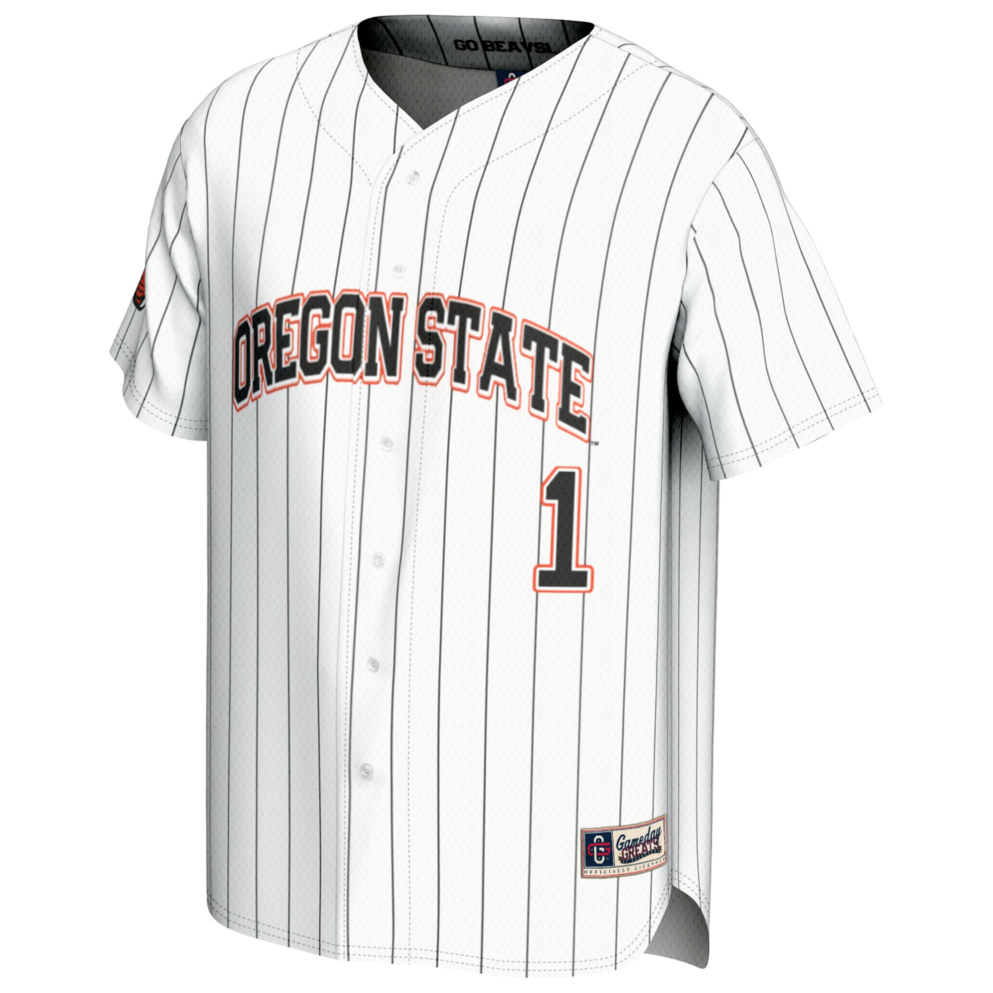 #1 Oregon State Beavers GameDay Greats Youth Lightweight Baseball Fashion Jersey - White