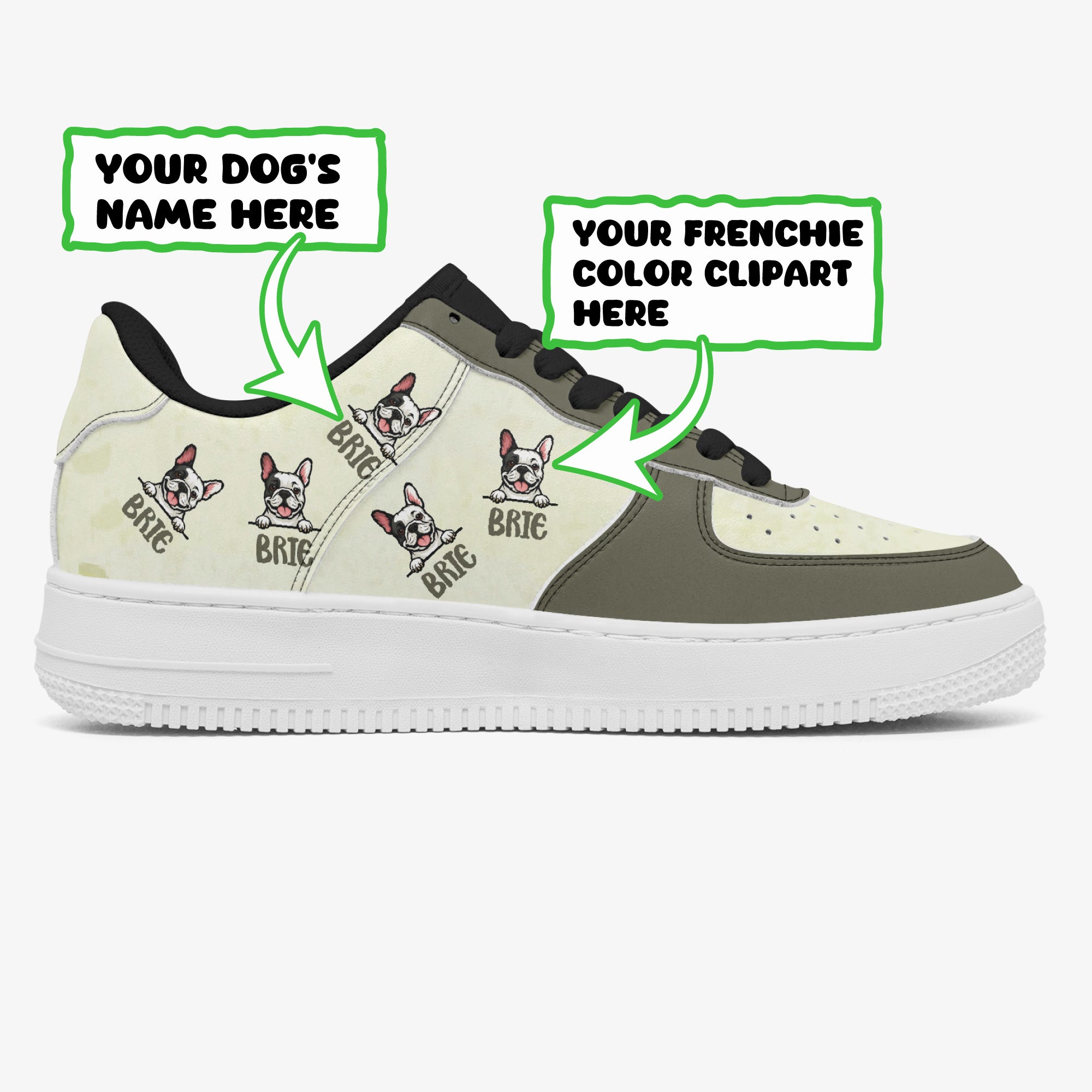 French Bulldog Brie Personalized Low Top Leather Sneakers Cozy Paw Wear