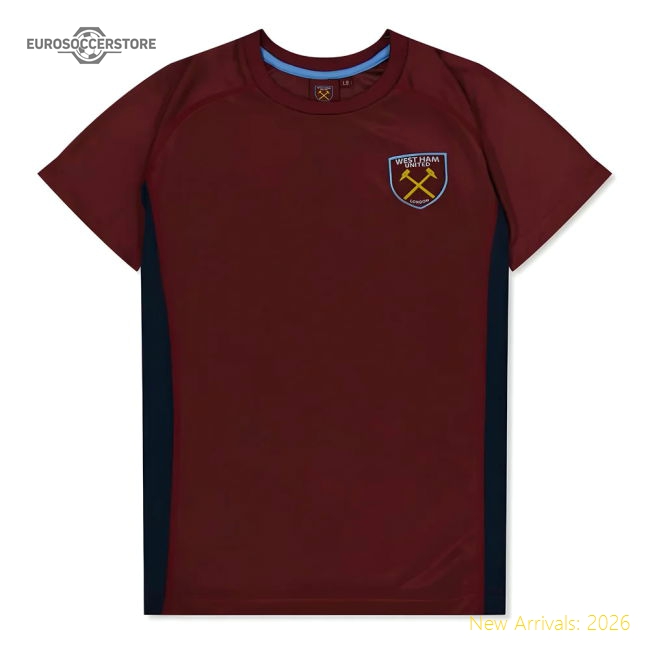 Official West Ham United Poly T-shirt (claret/blue) - Kids