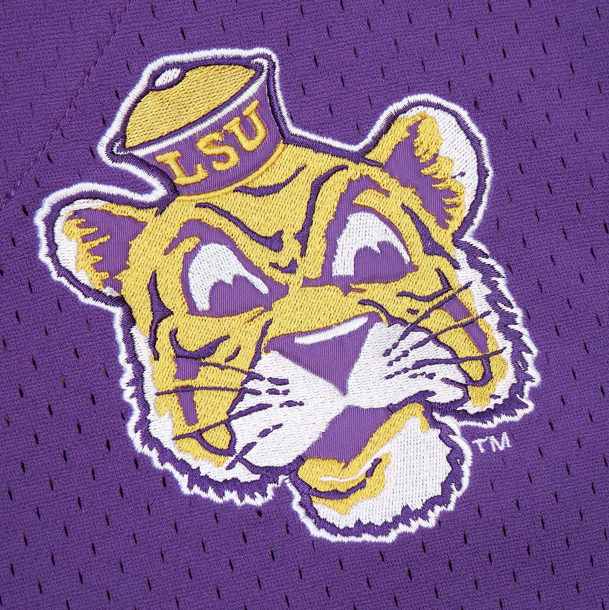 [NJP] LSU Tigers Game Time Vintage Mesh Button Front Jersey Top - Purple