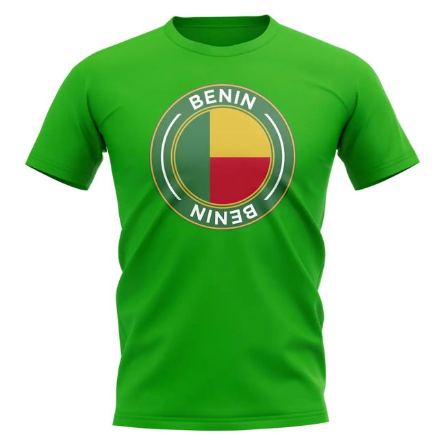 Exclusive-Design Benin Football Badge T-Shirt (Green) Climate-Control