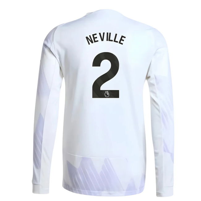 Women's 2025-2026 Man Utd Authentic Long Sleeve Away Shirt (Neville 2)