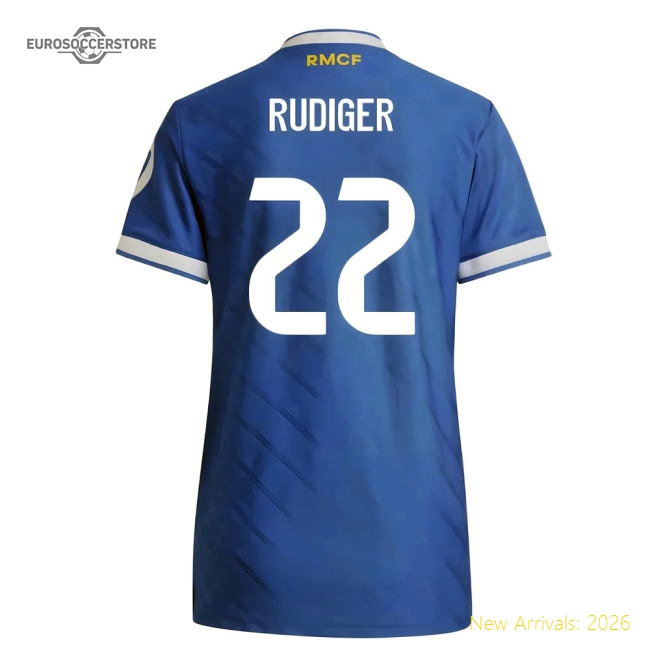 Authentic Third Real Madrid Womens) (rudiger Jersey Premium Fabric