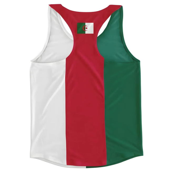 Official Algeria Flag Running Vest Authentic Authentic Match