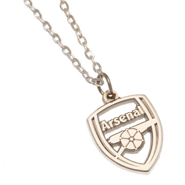 Arsenal FC Silver Plated Pendant & Chain CR - authentic style