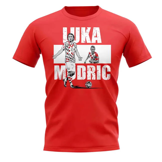 Luka Modric Player Collage T-Shirt (Red)