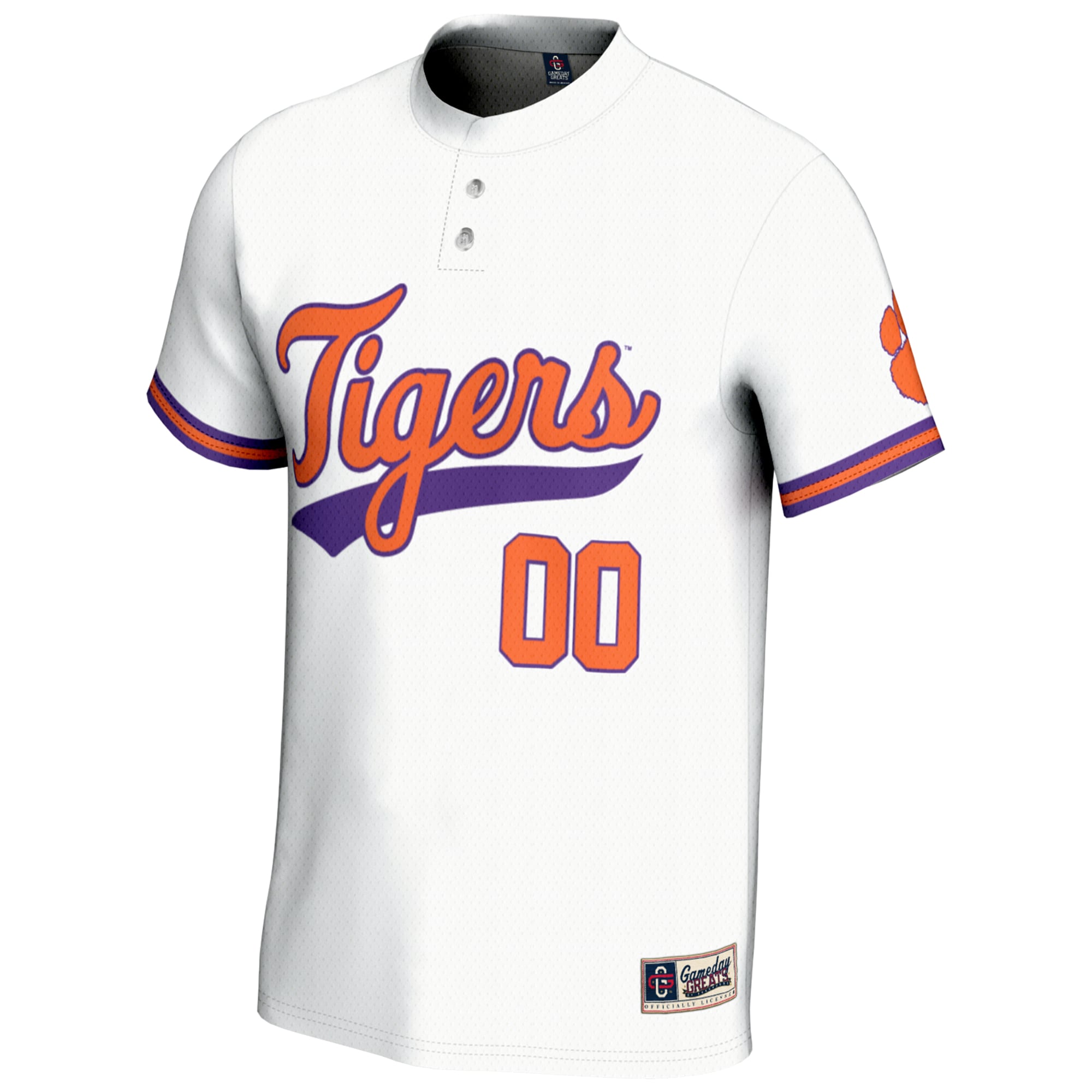[DDG] Clemson Tigers GameDay Greats Unisex NIL Pick-A-Player Lightweight Softball Jersey - White