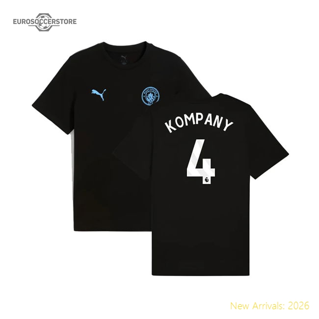 Top-Grade 2025-2026 Man City FtblESS Tee Black Kompany 4