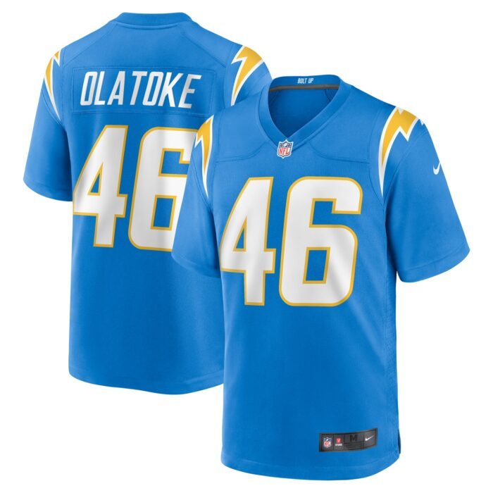 Men's Los Angeles Chargers Praise Olatoke Nike Powder Blue...