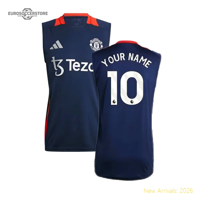 2024-2025 Man Utd Sleeveless Jersey Night Indigo Premium Your Name