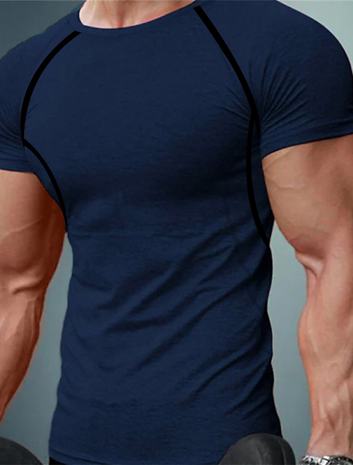Men's T Shirt Muscle Moisture Wicking Shirts Short Sleeve Crew Neck