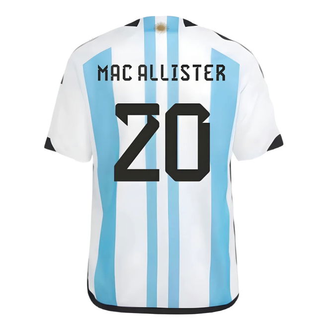 Official Argentina 2022 World Cup Winners Home Shirt - Kids (Mac
