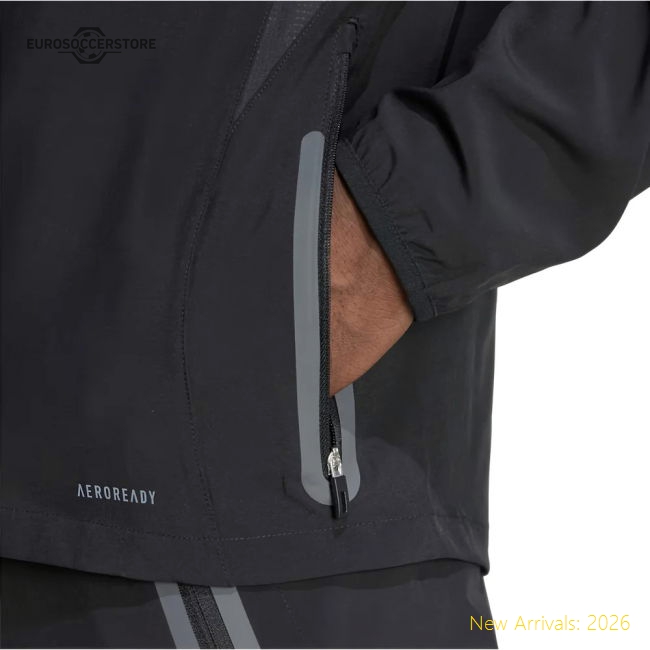 Match-Day 2025-2026 Real Madrid Pro Vis Tech Jacket (Black)