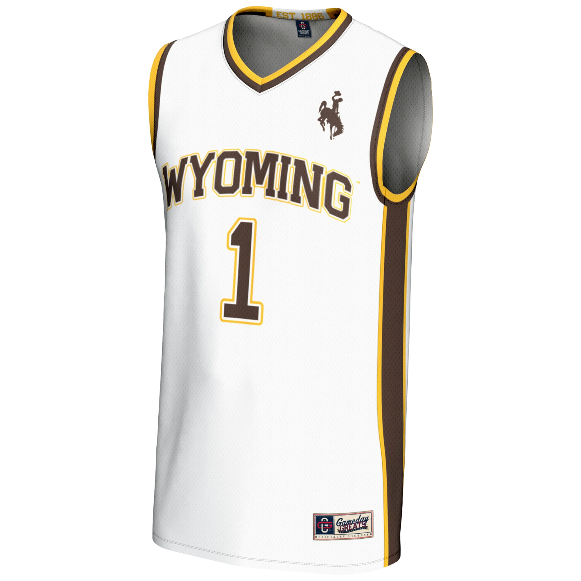 [DDG] Wyoming Cowboys GameDay Greats Lightweight Basketball Jersey - White