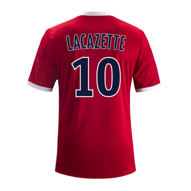13-14 Olympique Lyonnais 10 Lacazette Away Red Jersey Shirt -