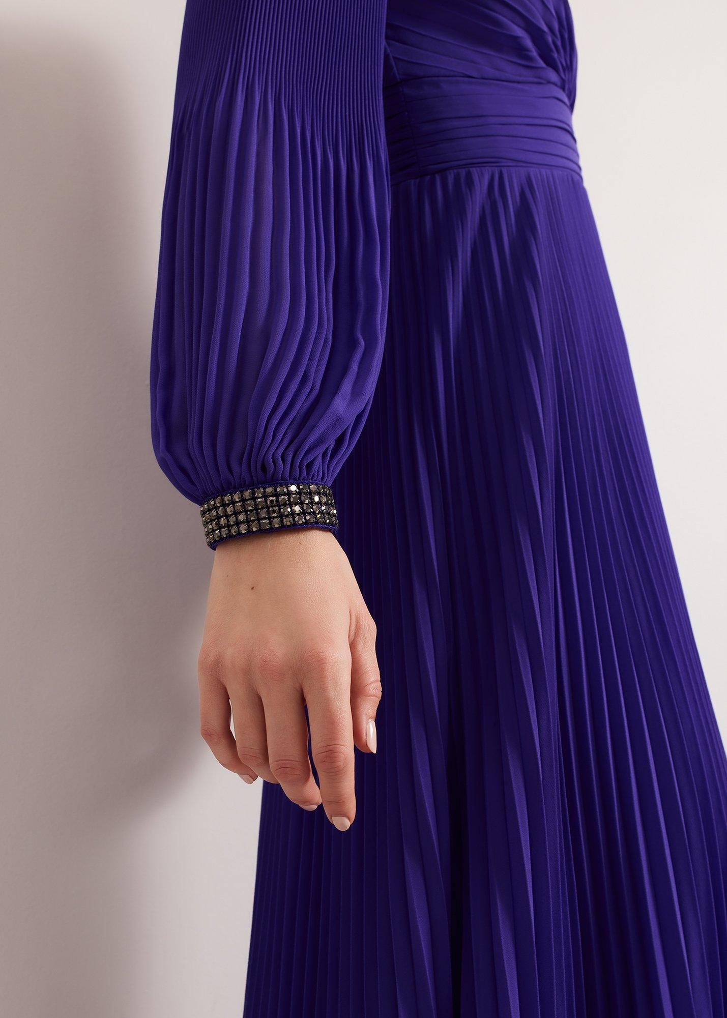 Vila Beaded Pleated Maxi Dress