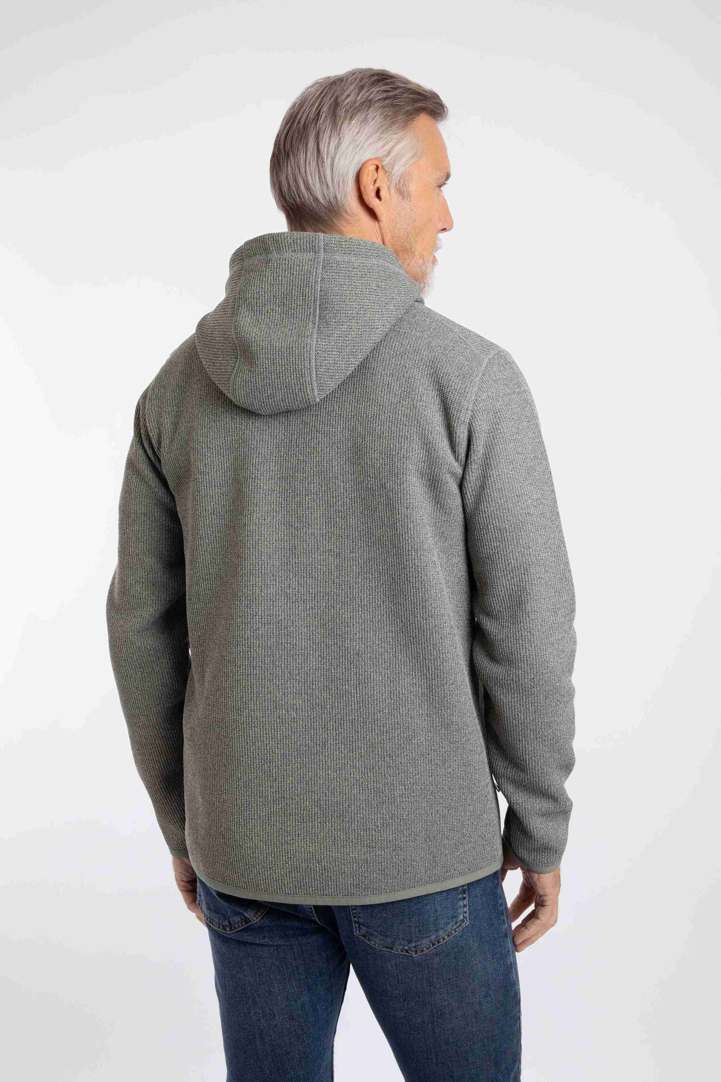 Lockie Full Zip Bonded Fleece Hoodie Limestone
