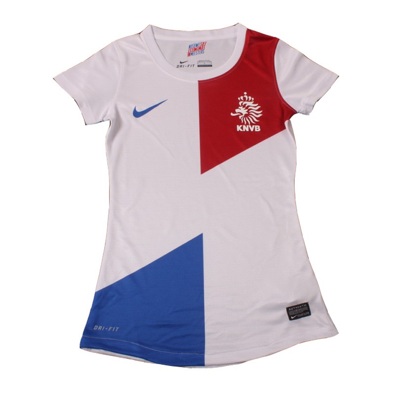 2013 Netherlands Away Women's White Jersey Shirt - Official Replica