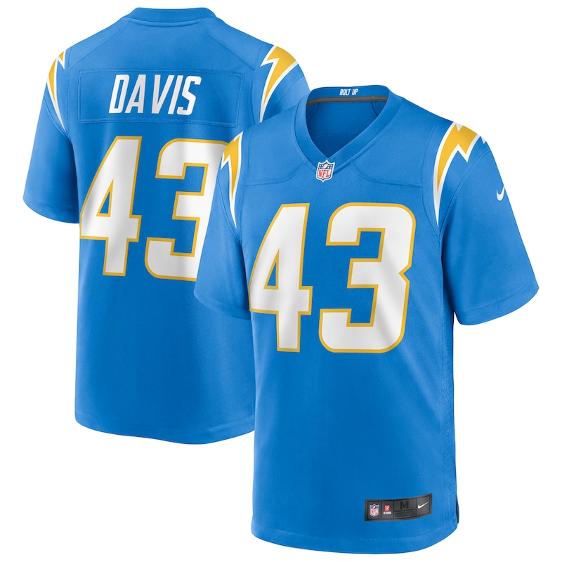 None Michael Davis Team Captain LA Chargers Top-Grade Jersey