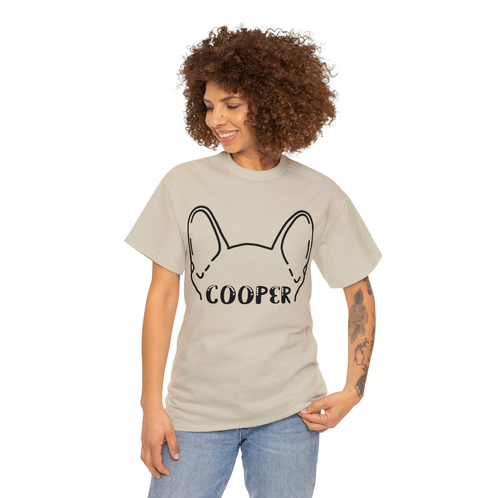 Comfortable My Frenchie - Custom Unisex Cotton T-shirt for Fashion