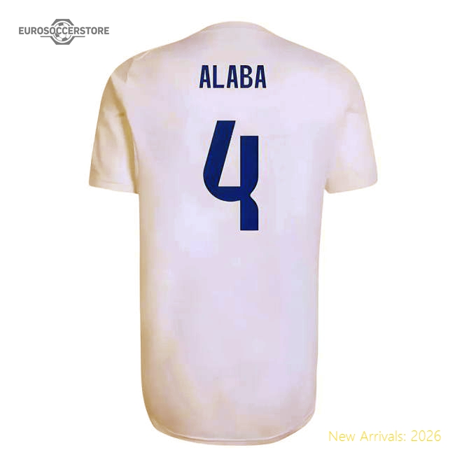 2025-2026 Madrid Real Madrid Eu Training Jersey (White) (Alaba 4)