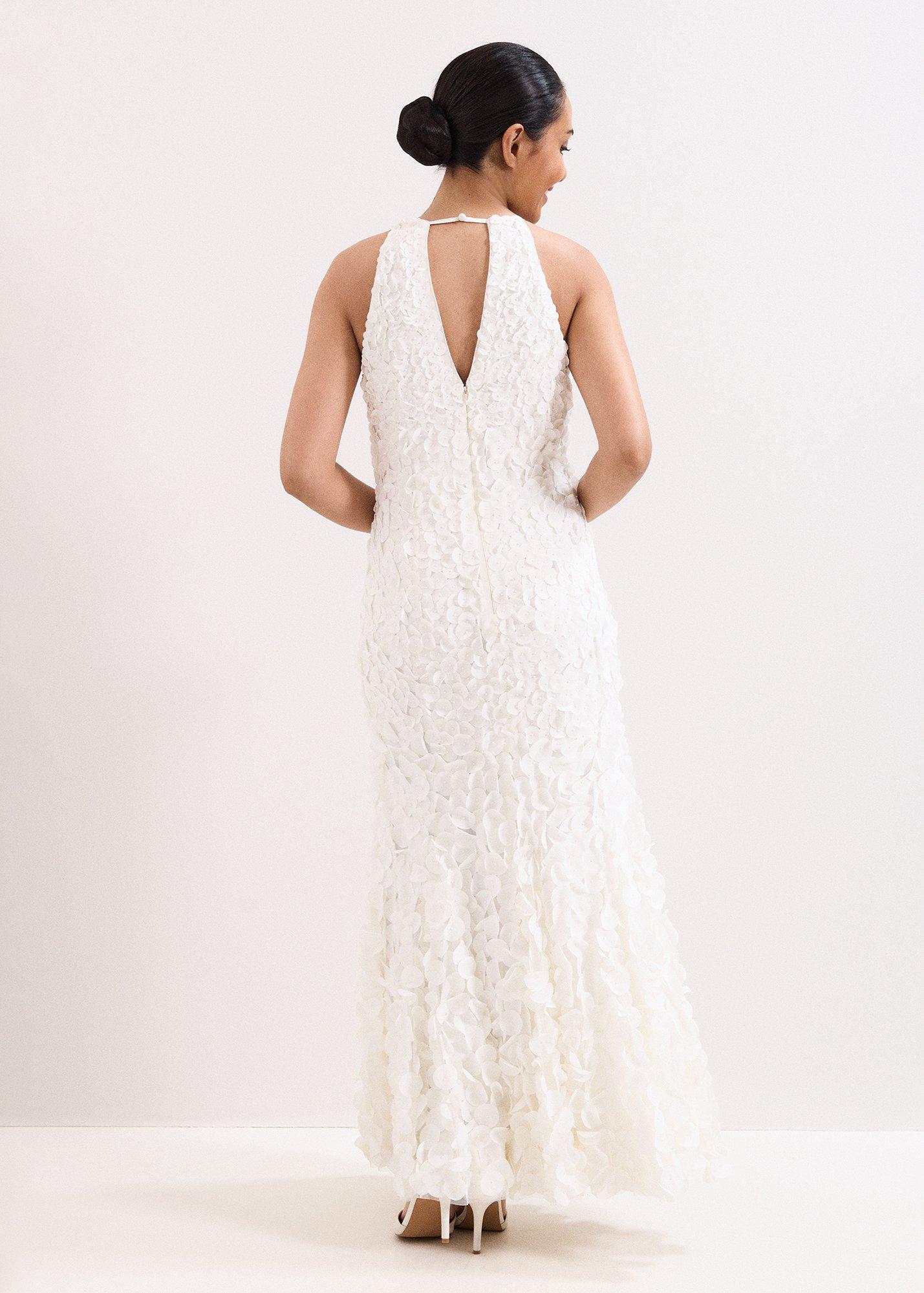 Petite Charlene Ivory Ruffle Maxi Dress