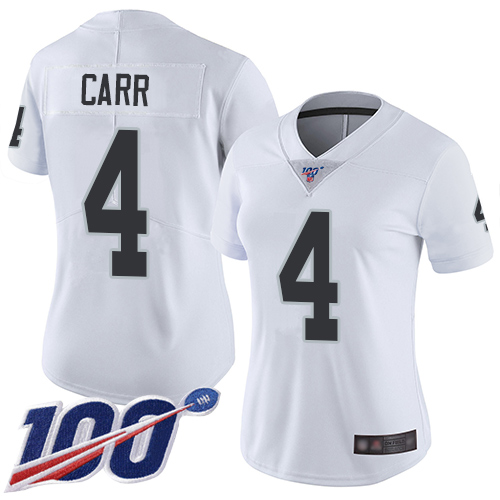 Official NFL Oakland Raiders #4 Derek Carr White Limited Jersey