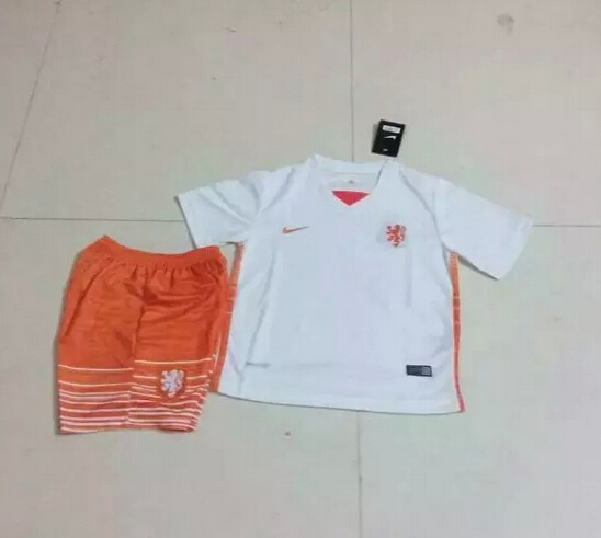 Kids HollandNetherlands 2015-16 Away Soccer KitShirtShorts - Official