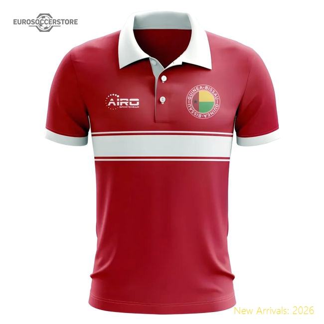Outstanding Guinea Bissau Concept Stripe Polo Shirt (red)