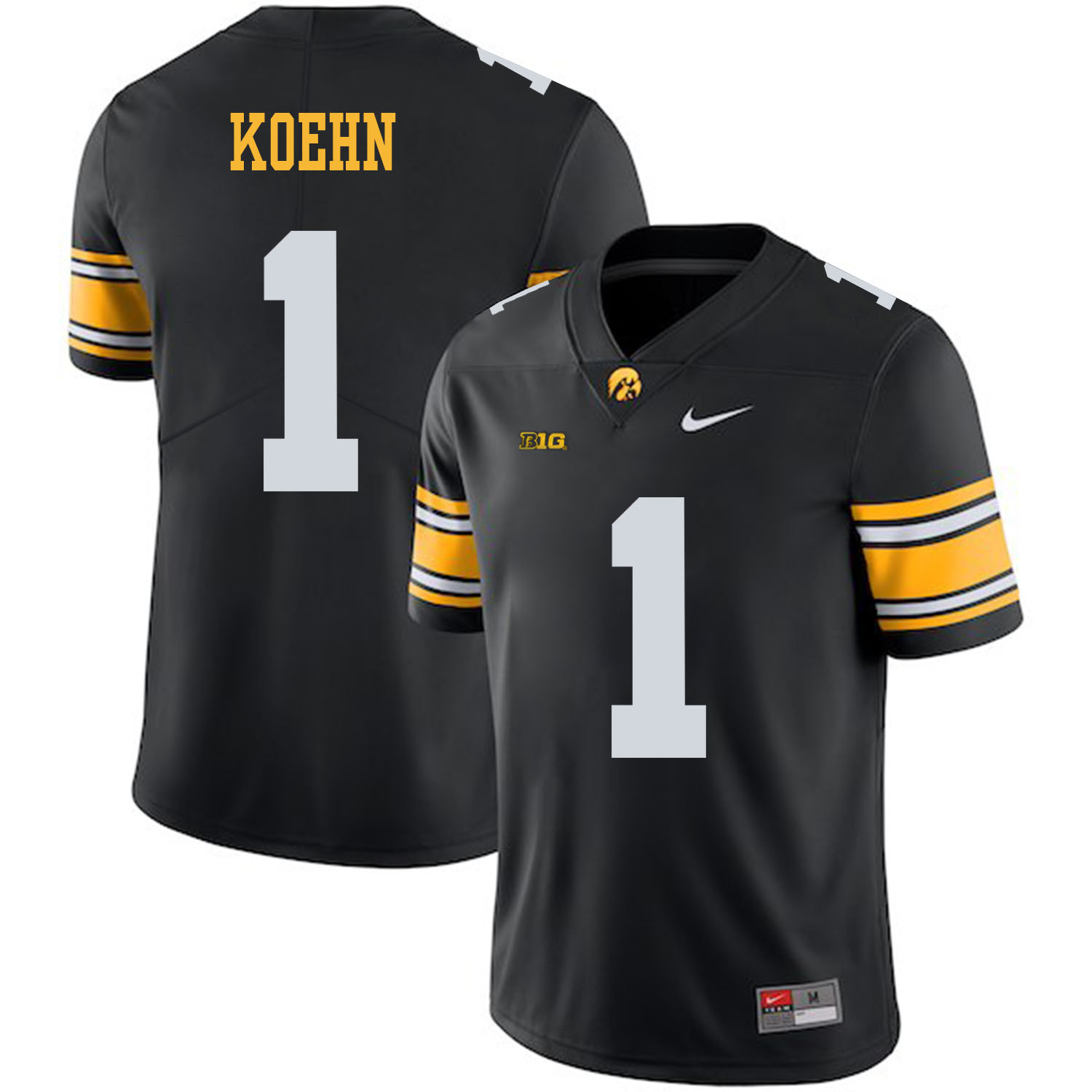 Men's None Black 2024 performance Marshall Koehn #1 game jersey Jersey