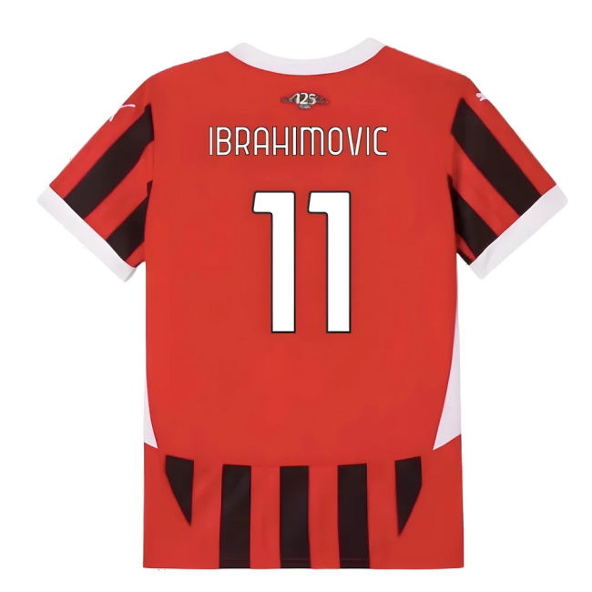 Ibrahimovic 11 Updated AC Milan Home Team Kit 2024-2025 (Kids)