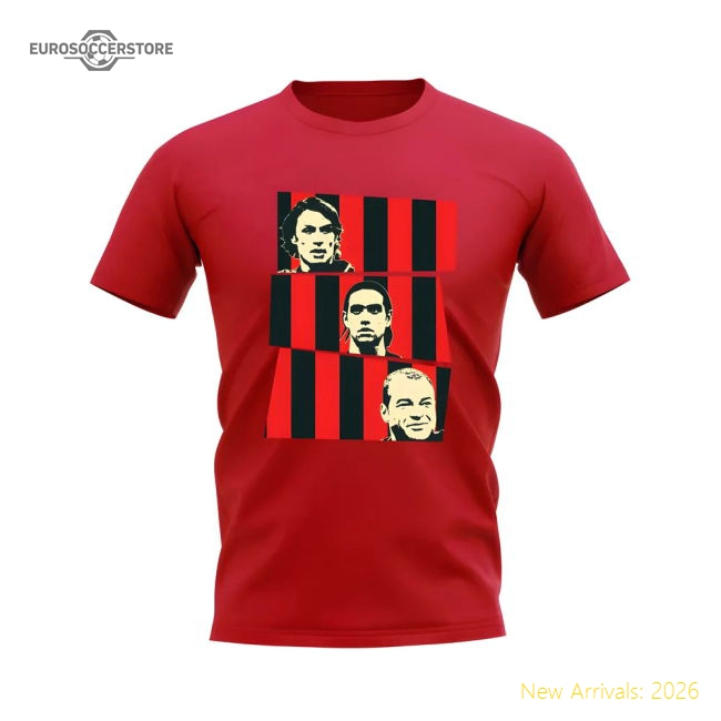 Match-Day Trending Nesta Maldini Cafu Ac Milan T-Shirt (Red)