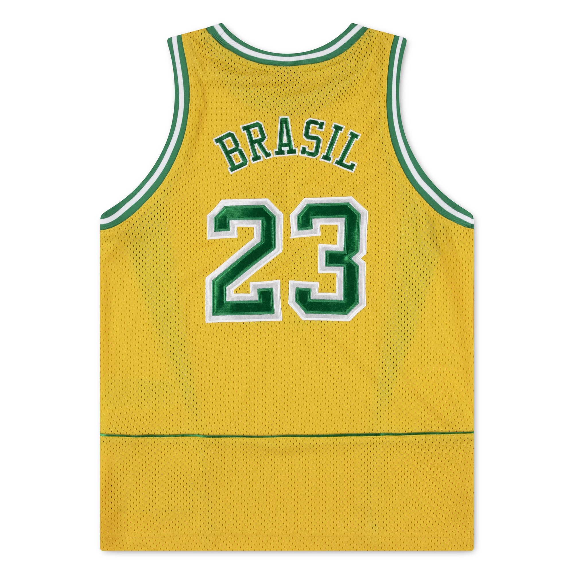 [SJH] Brazil National Team Youth Mesh Basketball Fashion Jersey - Yellow