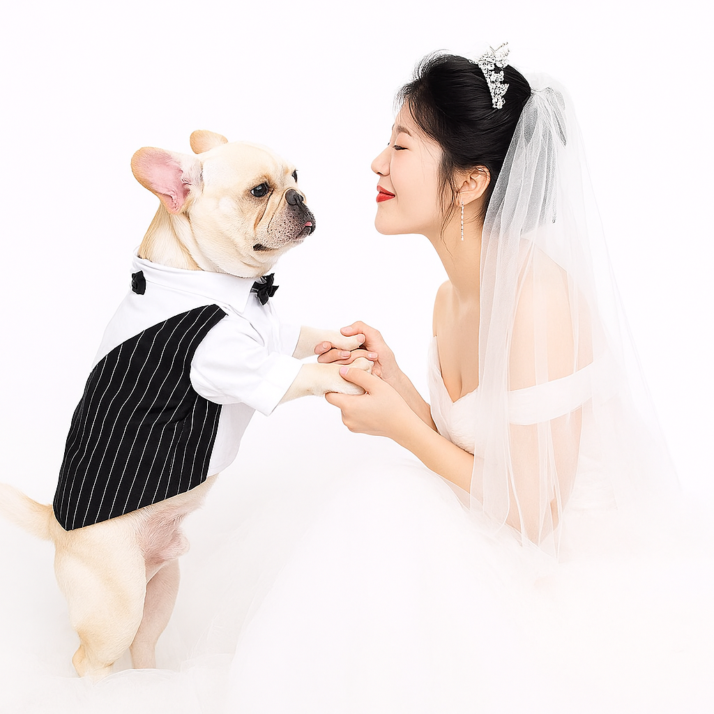 – Formal Dog Wedding Outfit With Bow Tie For Frenchie Pups | Comfort Fit