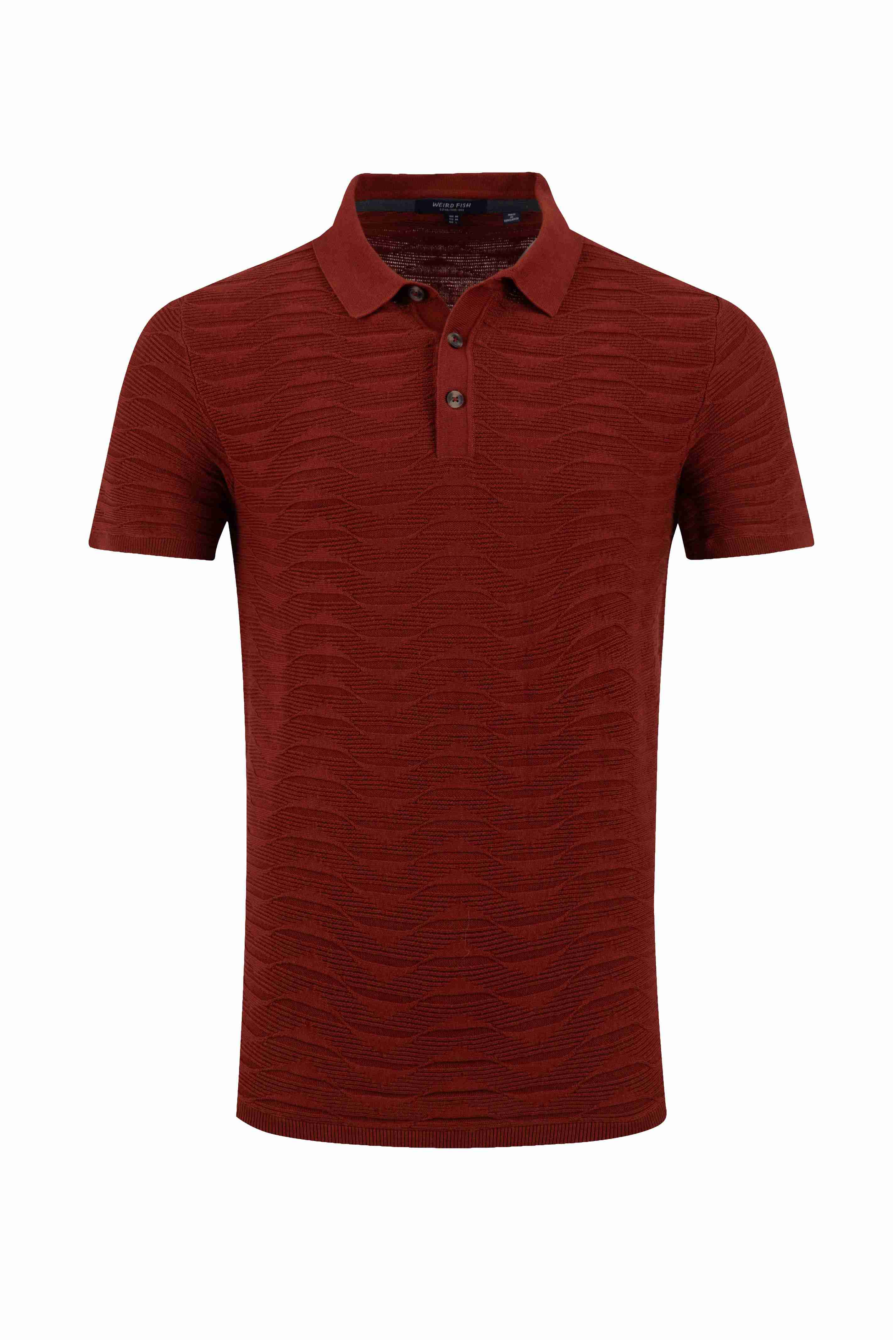 Emmet Trophy Neck Knitted Polo Shirt Coconut Shell