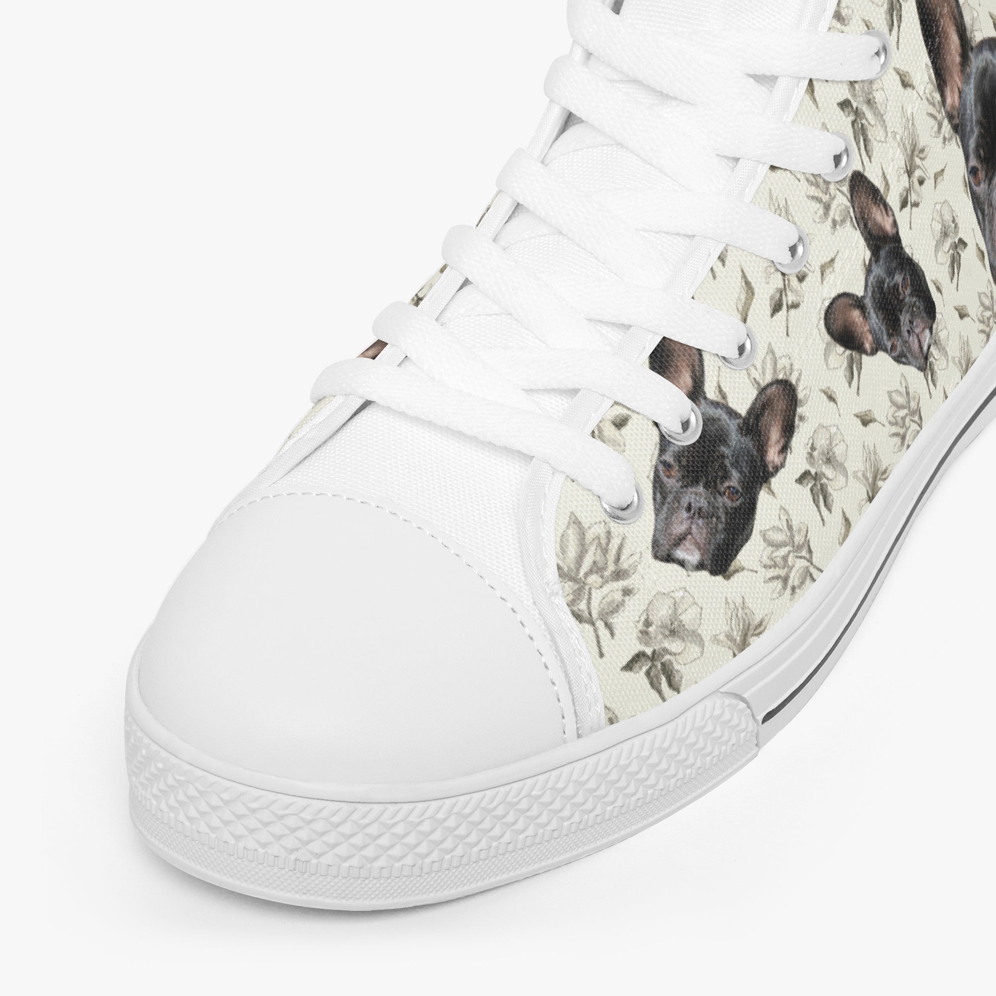 French Bulldog Lover Chanel Personalized Classic High Top Canvas Shoes Casual Footwear